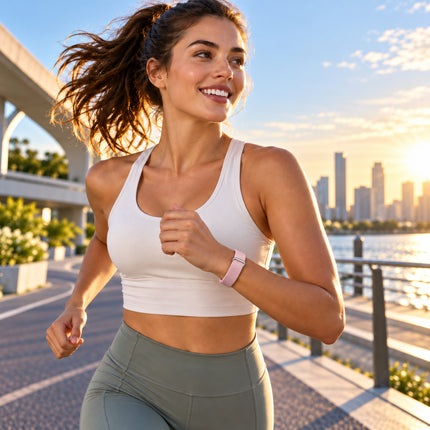 For Google Fitbit Air Performance Loop Band Recycled Polyester Adjustable Strap Blush Pink