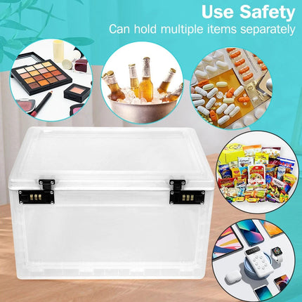 Medicine Lock Box Refrigerator Twin Lock Box for Food Storage Childproof