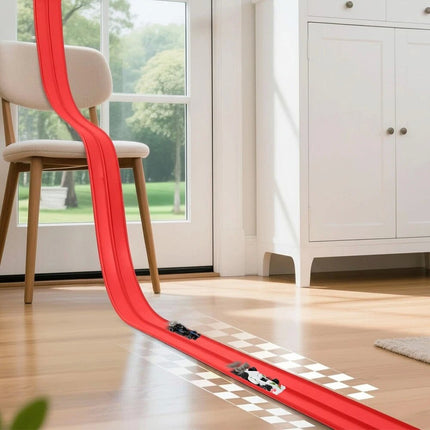 5m Flexible Race Track Roll Up Car Track Include 4 Alloy Xmas Gifts