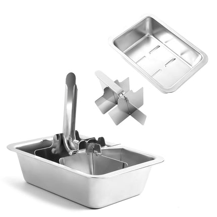 Stainless Steel Ice Cube Tray 6 Slot Removable Ice Cube Maker with Handle