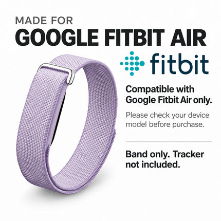 For Google Fitbit Air Performance Loop Band Recycled Polyester Adjustable Strap Light Purple