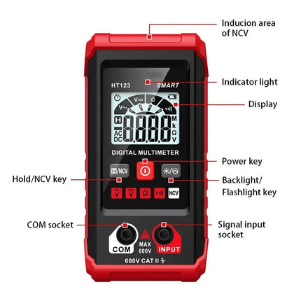 Digital Smart Multimeter 2000 Counts AC DC Voltmeter Ohmmeter Ohm Tester Tool