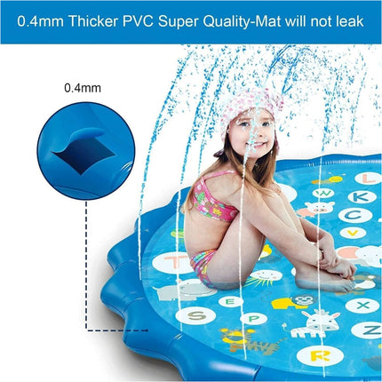 170cm Round Inflatable Water Play Pad Outdoor Splash Sprinkler Mat