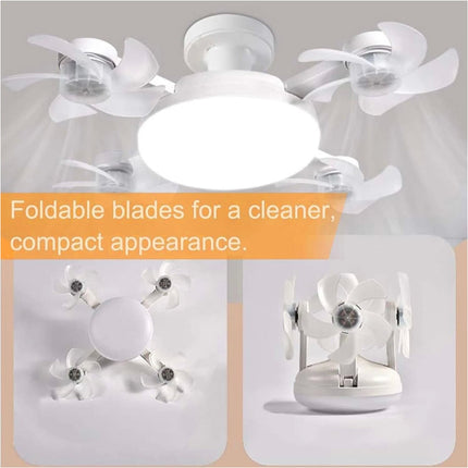 LED Ceiling Fan Light with E27 Base and Remote Control, Dimmable Modern Home Lighting
