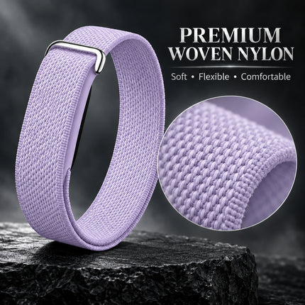 For Google Fitbit Air Performance Loop Band Recycled Polyester Adjustable Strap Light Purple
