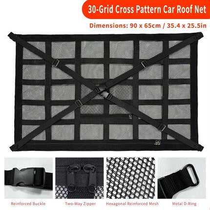 Universal Car Roof Storage Net Ceiling Mesh Cargo Storage Bag for Campervan Vehicle Interior Organizer