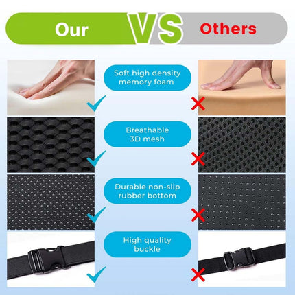 Car Cushion Universal Memory Foam Driver Wedge Pad Breathable Heightening