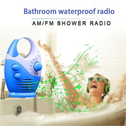 Hanging AM FM Shower Radio for Bathroom with Easy Tuning & Volume Control Blue
