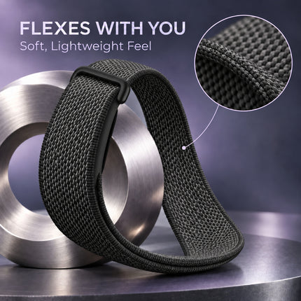 For Google Fitbit Air Performance Loop Band Recycled Polyester Adjustable Strap Black