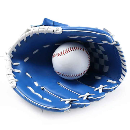 Kids Adults Leather Baseball Softball Glove Right Hand Thrower Mitts 11.5'' Blue