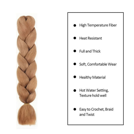 62cm Synthetic Braiding Hair Extensions - Light Auburn