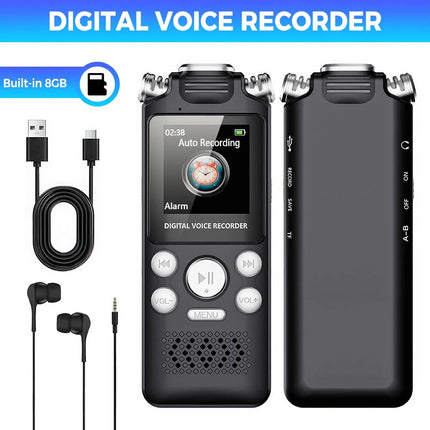 Pro Digital Audio Recorder Dictaphone Audio MP3 Player Sound Voice Recording Au