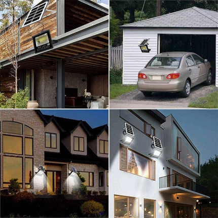 2PK 30000LM Solar Flood Lights Security Wall Yard Street Lamp Path Lamps Outdoor