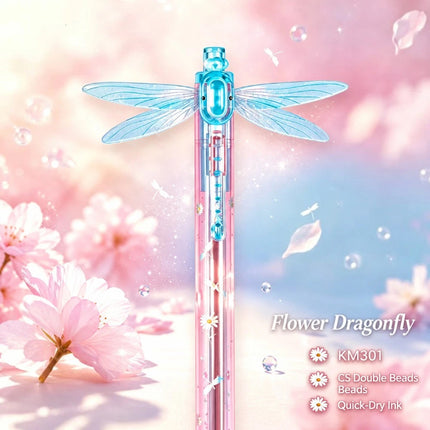 Gleaming Wings Dragonfly Pen,Dragonfly Pen with Moving Wings,Cute Novelty Pen (4PCS Pink+Blue+Green+Purple)