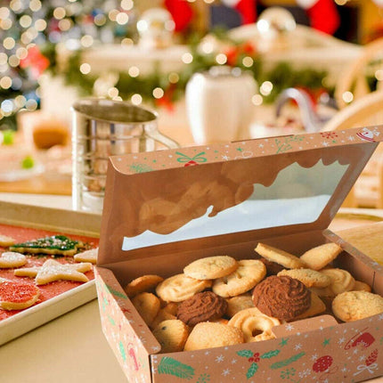 12pcs Christmas Candy Cookie Boxes Bakery Gift Boxes Cupcake Muffin Cake Box