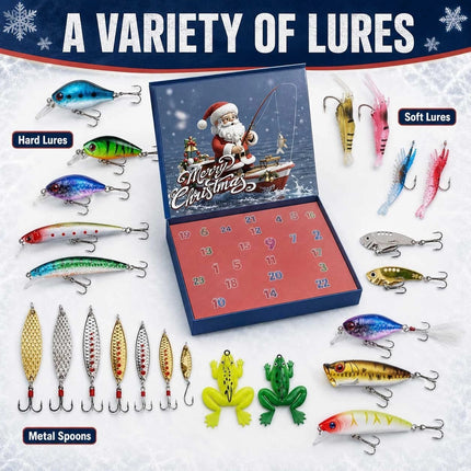 2026 Fishing Lure Advent Calendar 24 Day Christmas Countdown Gift for Men Kids