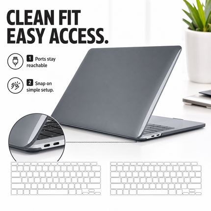 MacBook Air Case Black Hard Shell For 13 Inch Retina Touch ID