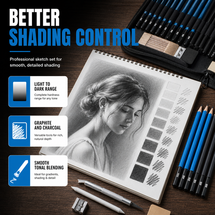 Professional Sketching Pencils Set Art Supplies Graphite Draw Charcol | 03-scenario-benefit.png