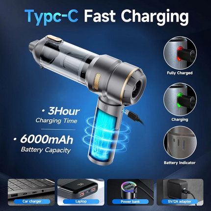 22000PA Handheld Car Cordless Vacuum Cleaner Home Dust Blower Mini Air Duster