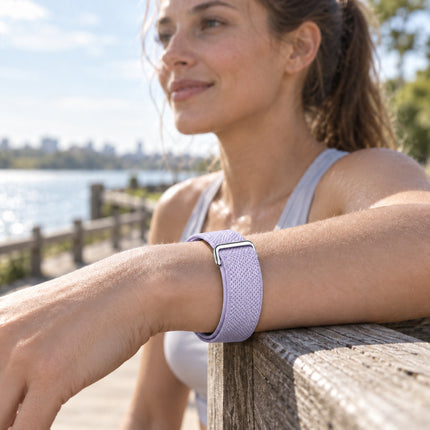 For Google Fitbit Air Performance Loop Band Recycled Polyester Adjustable Strap Light Purple
