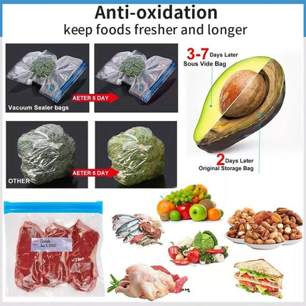 Food Sealer Vacuum Sealer, USB Rechargeable Vacuum Sealer Set with 10 Reusable