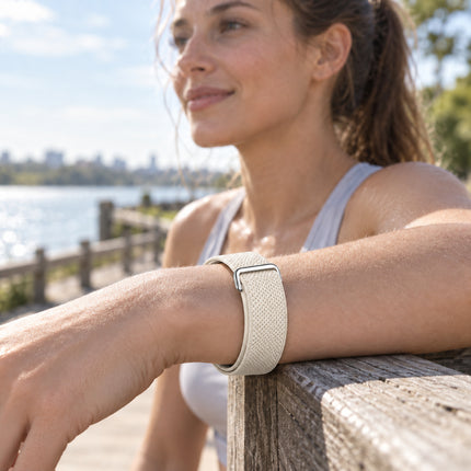 For Google Fitbit Air Performance Loop Band Recycled Polyester Adjustable Strap White