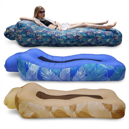 Inflatable Sofa Bed Swimming Pool Floating Raft Beach Garden Folding Chair