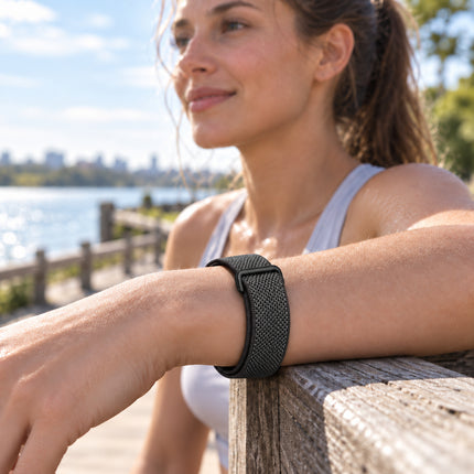 For Google Fitbit Air Performance Loop Band Recycled Polyester Adjustable Strap Black