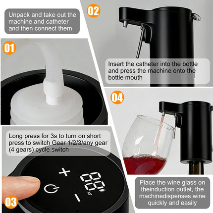 Automatic Electric Digital Wine Decanter Aerator Dispenser Pourer Pump Whiskey