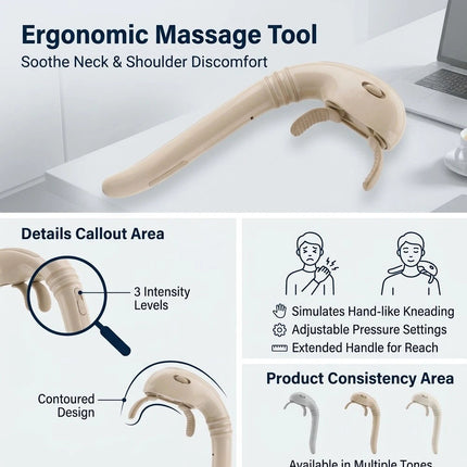 Seahorse Shoulder and Neck Massager Three Level Pressure Adjustment Human Hand