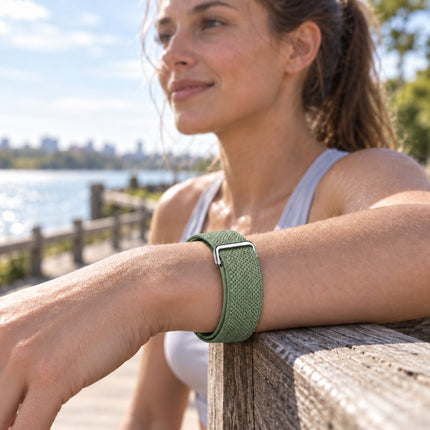 For Google Fitbit Air Performance Loop Band Recycled Polyester Adjustable Strap Sage Green