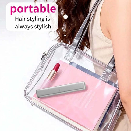 White Cordless Mini Hair Straightener Brush USB Rechargeable