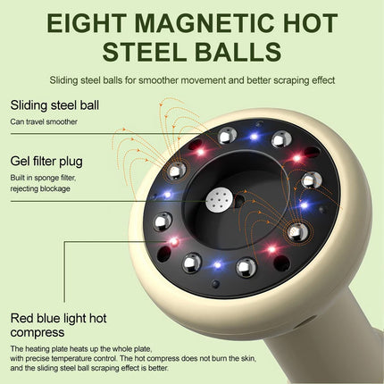 USB Rechargeable Handheld Abdominal Massager with Adjustable Guasha Cupping