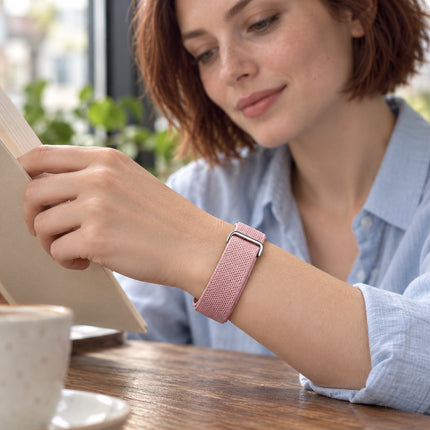 For Google Fitbit Air Performance Loop Band Recycled Polyester Adjustable Strap Blush Pink