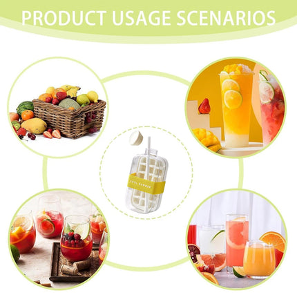 2-in-1 Ice Maker Ice Cube Tray & Water Bottle, Touch-Free Silicone Ice Cube Tray (White-800ML)