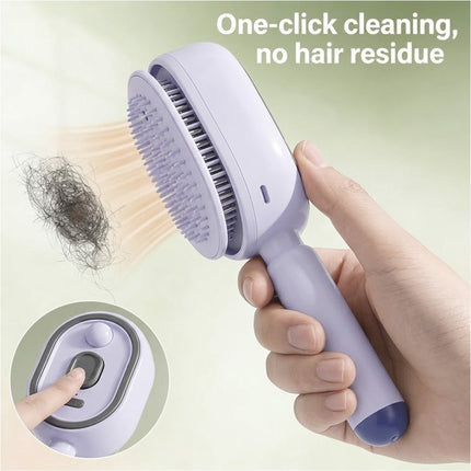 Purple Electric Scalp Massage Comb Red Light Hair Care Brush Rechargeable Head Massager