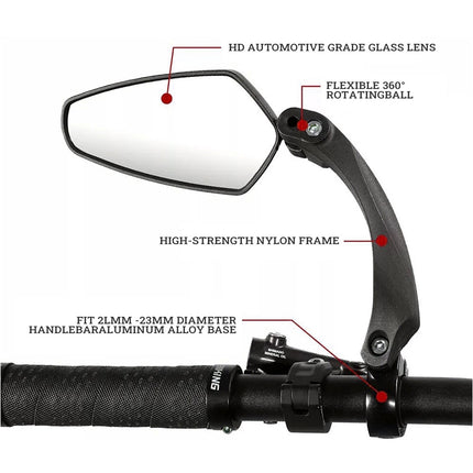 Adjustable Bicycle Rear View Mirror Left Right Cycling Rearview