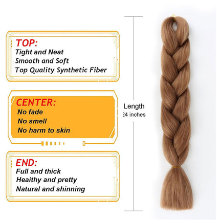 62cm Synthetic Braiding Hair Extensions - Light Auburn