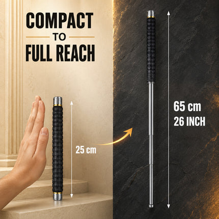 26-Inch Telescopic Hiking Walking Pole Compact Alloy Steel Outdoor Trekking Pole