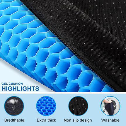 Double Layer Honeycomb Gel Seat Cushion Body Pressure Support for Car and Office Use