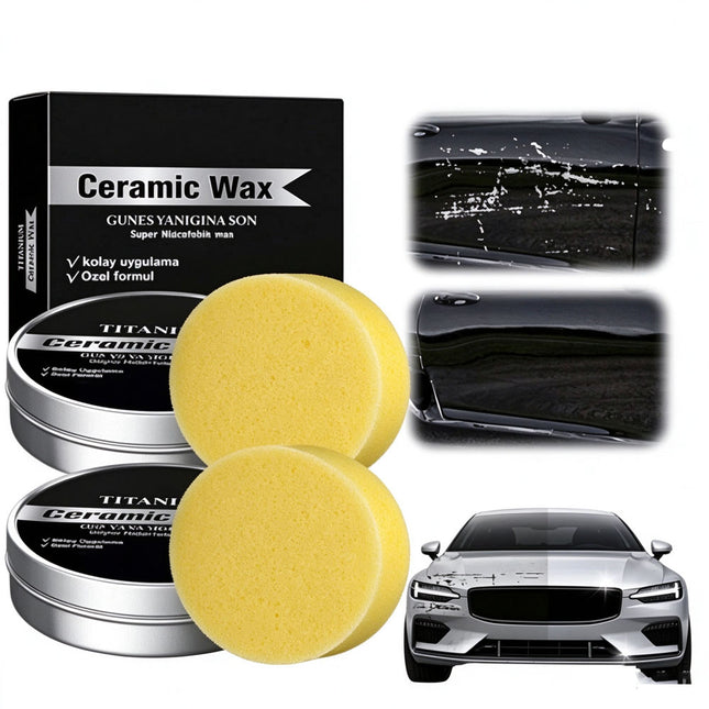 3PCS Titanium Ceramic Wax Cream,Strong Protection Car Coating Polishing Wax