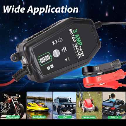 6V 12V Portable Car Battery Charger Trickle Pulse Repair Boat Caravan Motorcycle