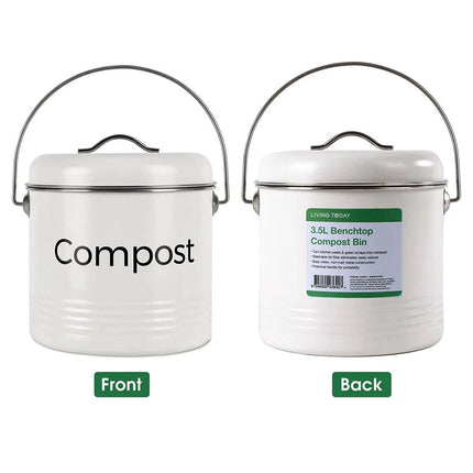 3.5L Kitchen Compost Bin Rubbish Waste Composter Basket Recycling Scrap Trash