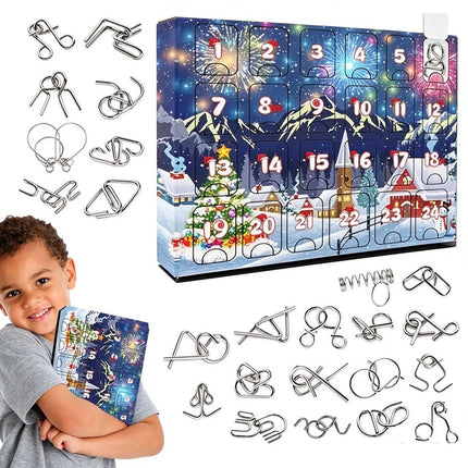BrainTeaser Puzzle Fidget Toy Christmas Countdown Advent Calendar Xmas Gift