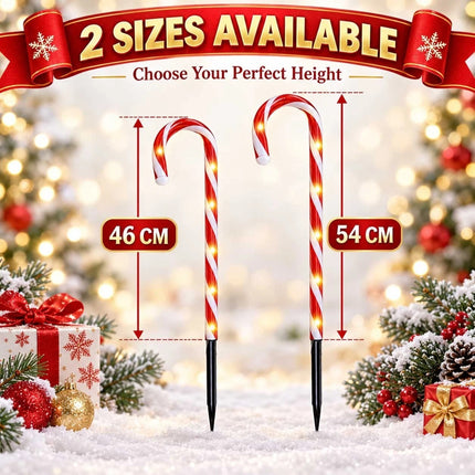 5 Solar Candy Cane Lights Outdoor Christmas Garden Pathway Stake Decorations LED