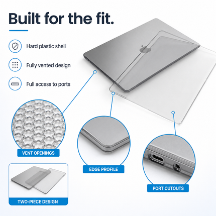 MacBook Air 13 Inch Grey Hard Shell Case With Keyboard Cover