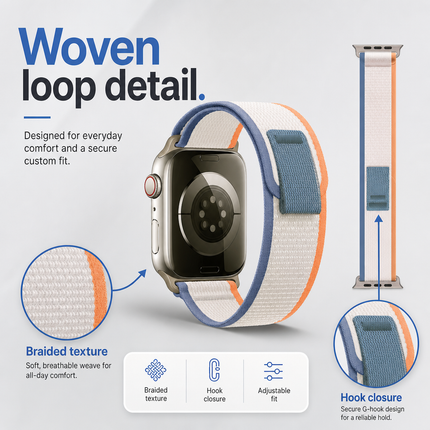 Apple Watch Trail Loop Band 38 40 41mm Adjustable Nylon | 04-feature-detail.png