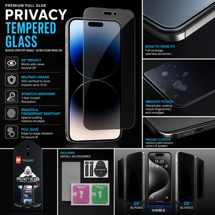 Anti Spy Privacy Screen Protector For iPhone 14 Pro Max 14 Plus And 14