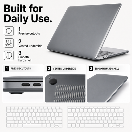 MacBook Air Case Black Hard Shell For 13 Inch Retina Touch ID