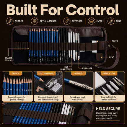 Professional Sketching Pencils Set 24 Piece | 04-feature-detail.png